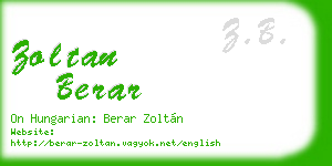 zoltan berar business card